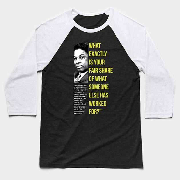 Thomas Sowell Baseball T-Shirt by ZUNAIRA